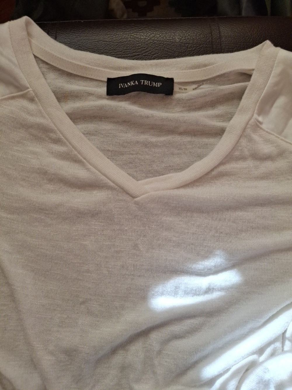 Ivanka Trump White V-Neck Short Sleeve Tee